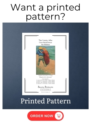 Two Lovers, Arles Cross Stitch Pattern - Vincent vanGogh - Printed Pattern