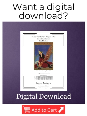 Vanity Fair Magazine Cover - August 1915 - Cross Stitch Pattern - Digital Download