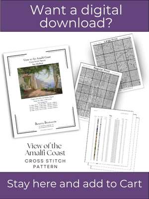View to the Amalfi Coast Cross Stitch Pattern &ndash; Carl Frederik Aagaard