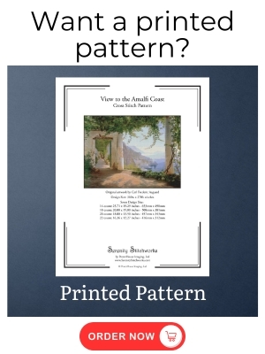 View to the Amalfi Coast Cross Stitch Pattern – Carl Frederik Aagaard