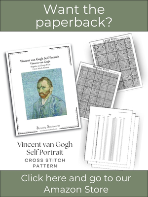 Vincent van Gogh Self Portrait Cross Stitch Pattern &ndash; Vincent van Gogh