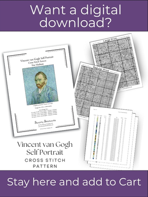 Vincent van Gogh Self Portrait Cross Stitch Pattern &ndash; Vincent van Gogh