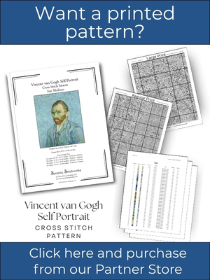 Vincent van Gogh Self Portrait Cross Stitch Pattern &ndash; Vincent van Gogh