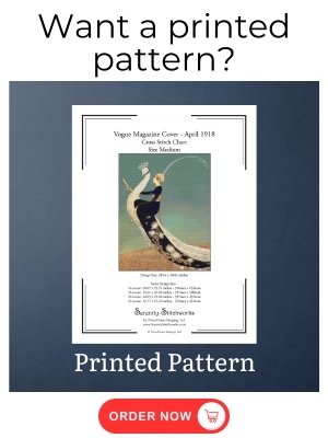 Vogue Magazine Cover - April 1, 1918 Cross Stitch Pattern - Printed Pattern