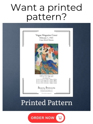 Vogue Magazine Cover - February 1, 1921 Cross Stitch Pattern – Helen Dryden