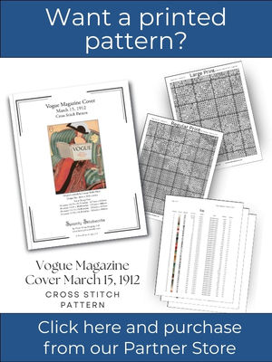Vogue Magazine Cover - March 15, 1912 Cross Stitch Pattern &ndash; George Wolfe Plank