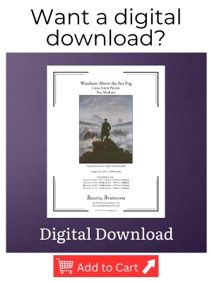 Wanderer Above the Sea Fog Cross Stitch Pattern - Caspar David Friedrich - Digital Download