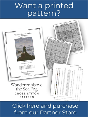 Wanderer Above the Sea Fog Cross Stitch Pattern - Caspar David Friedrich