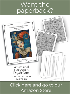 Whimsical Harlequin Daydream Cross Stitch Pattern