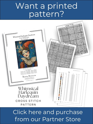 Whimsical Harlequin Daydream Cross Stitch Pattern