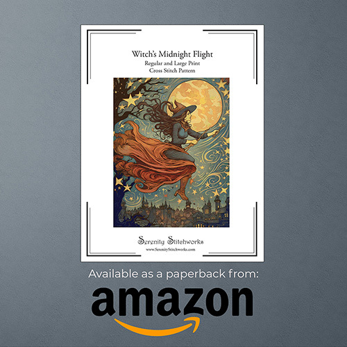 Witch's Midnight Flight Cross Stitch Pattern Book
