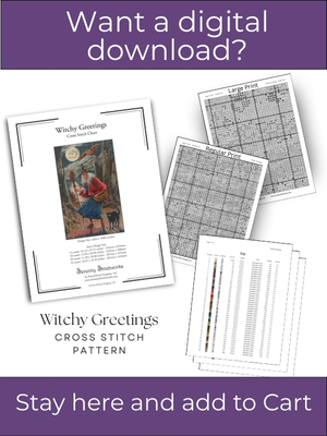 Witchy Greetings Cross Stitch Pattern
