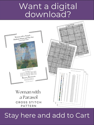Woman with a Parasol – Madame Monet and Her Son Cross Stitch Pattern – Claude Monet