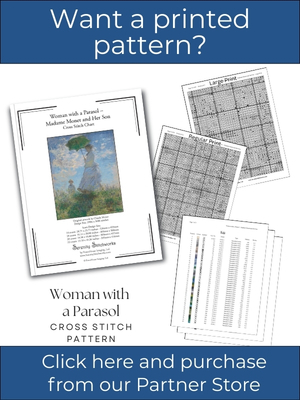 Woman with a Parasol &ndash; Madame Monet and Her Son Cross Stitch Pattern &ndash; Claude Monet