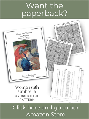 Woman with Umbrella Cross Stitch Pattern &ndash; Louis Anquetin