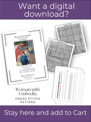 Woman with Umbrella Cross Stitch Pattern &ndash; Louis Anquetin