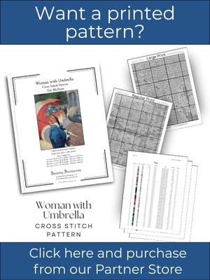 Woman with Umbrella Cross Stitch Pattern &ndash; Louis Anquetin