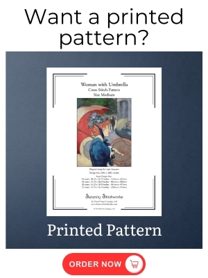 Woman with Umbrella Cross Stitch Pattern – Louis Anquetin