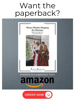 Women Window Shopping for Christmas Cross Stitch Pattern
