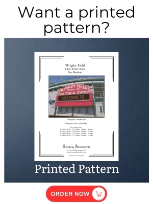 Wrigley Field Cross Stitch Pattern - Printed Pattern