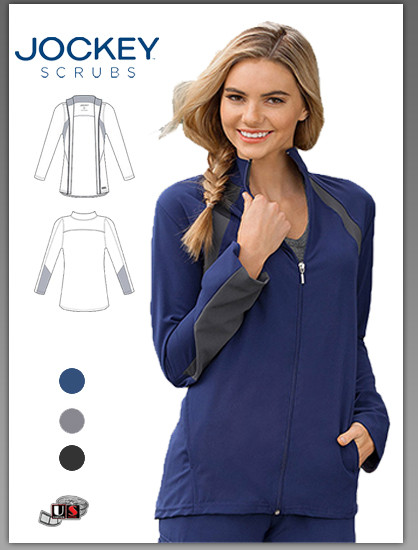Jockey Scrubs Modern Fit Athletic Contrast Warm Up Jacket