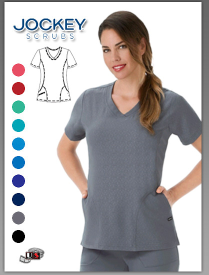 Jockey Scrubs Classic Fit Solid Illusion™ 2 Pockets V-Neck Hybrid Top