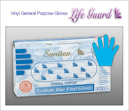 SANITEX General Purpose Vinyl Gloves - Lightly Powdered - 100 Gloves / Box