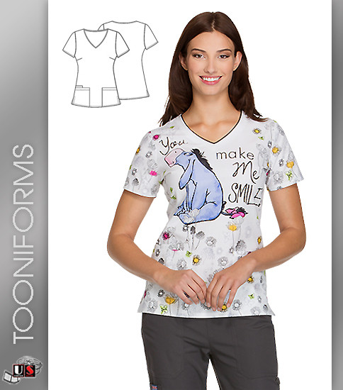 Cherokee Tooniforms Make Me V-Neck Top 