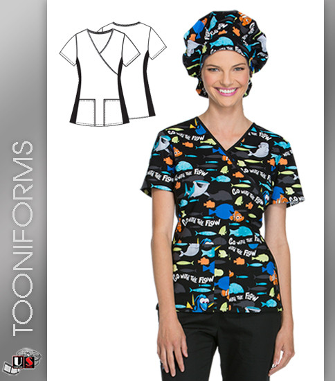 Cherokee Tooniforms Go with Flow V-Neck Top