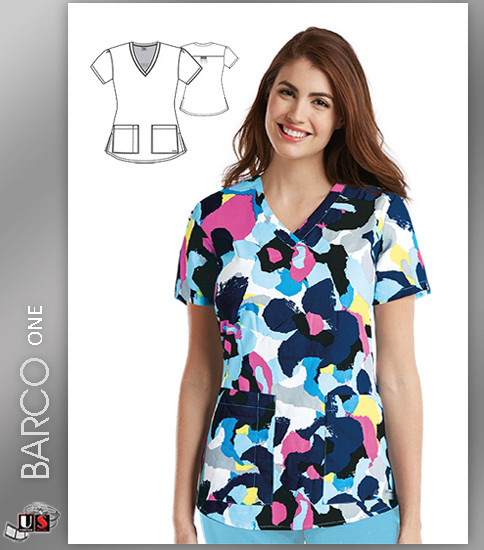 Grey's Anatomy™ Women's V-Neck Print Scrub Top -  Catarina