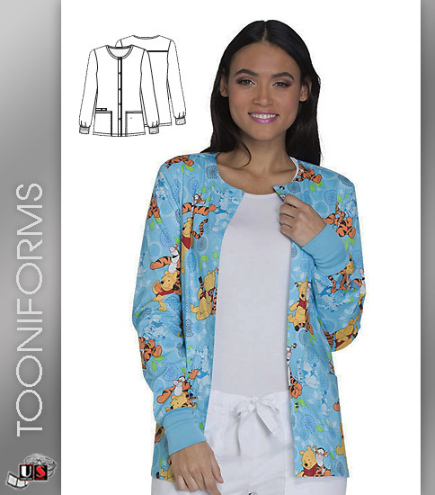 Cherokee Tooniforms My Tigger Friend Snap Front Warm-Up Jacket
