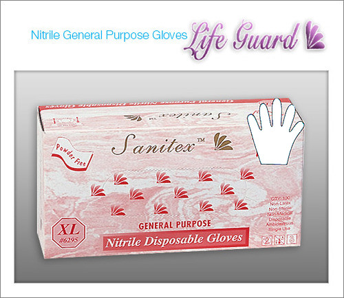 Sanitex General Purpose Nitrile Disposable Gloves -100 Gloves / BOX-White