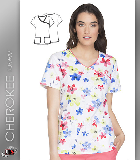 Cherokee Runway Magnificent Meadow Women's V-Neck