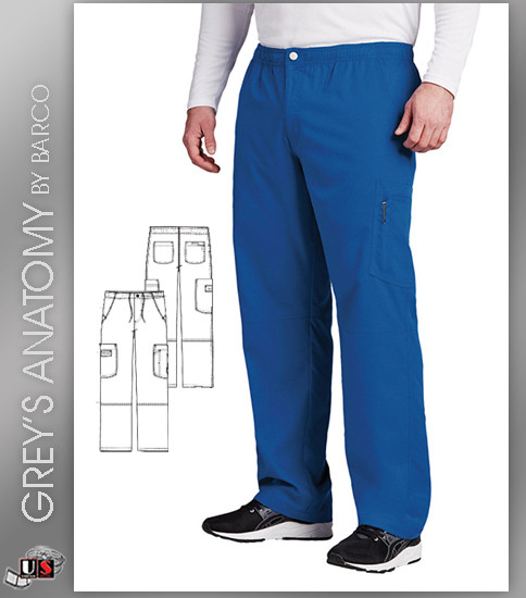 Grey's Anatomy Active Men's Zip Fly Cargo Scrub Pant