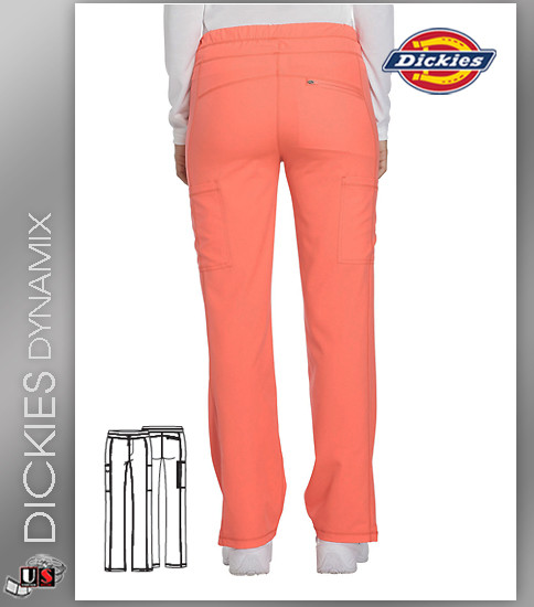 Dickies Dynamix Womens Mid Rise Straight Leg Drawstring Pant
