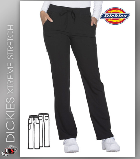 Dickies Xtreme Stretch Mid Rise Straight Leg Drawstring Pant