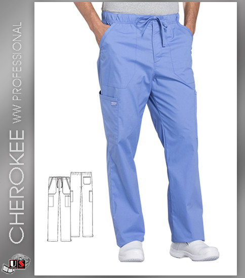 Cherokee Workwear Professionals Men's Tapered Leg Drawstring Cargo Pant