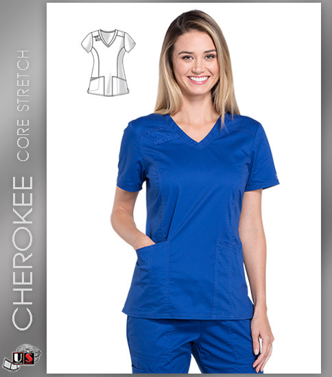 Cherokee Core Stretch Workwear V-Neck Top