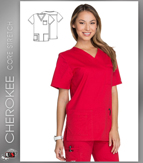 Cherokee Workwear's Core Stretch Unisex V-Neck Scrub Top