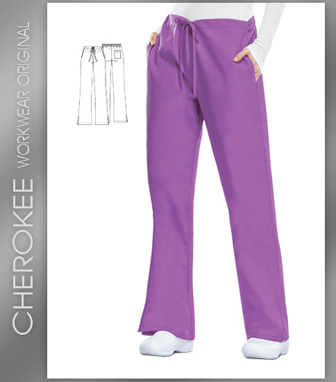 Cherokee Workwear Originals Women's Natural Rise Flare Leg Scrub Pants