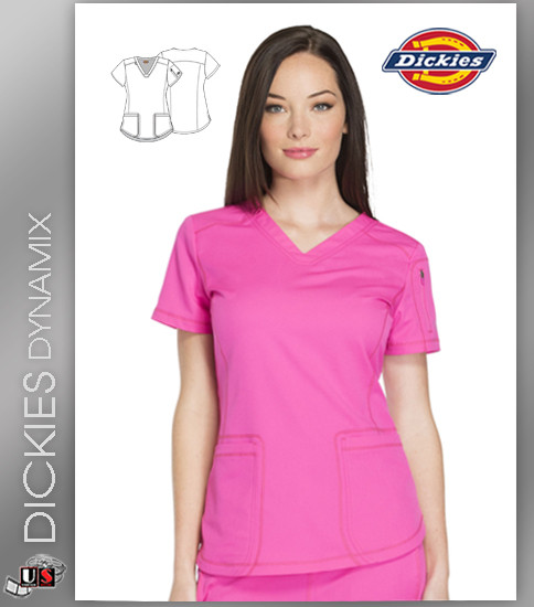 Dickies Dynamix Womens V-Neck Scrub Top