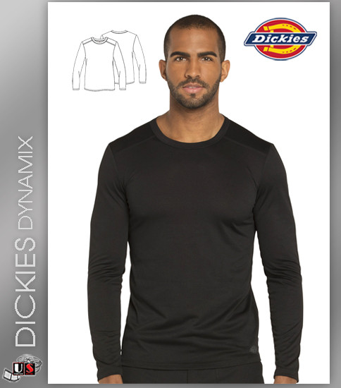 Dickies Dynamix Men's Long Sleeve Underscrub Knit Top - Black