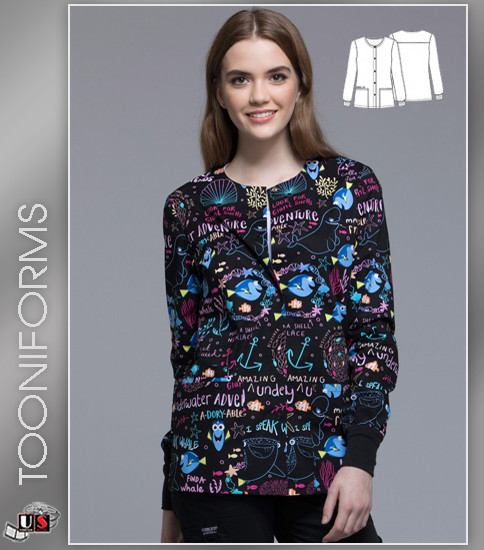 Cherokee Tooniforms Snap Front Underwater Adventure Warm-Up Jacket