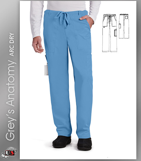 Grey’s Anatomy Arc Dry™ Solid Men's Scrub 6 Pocket Zip Fly