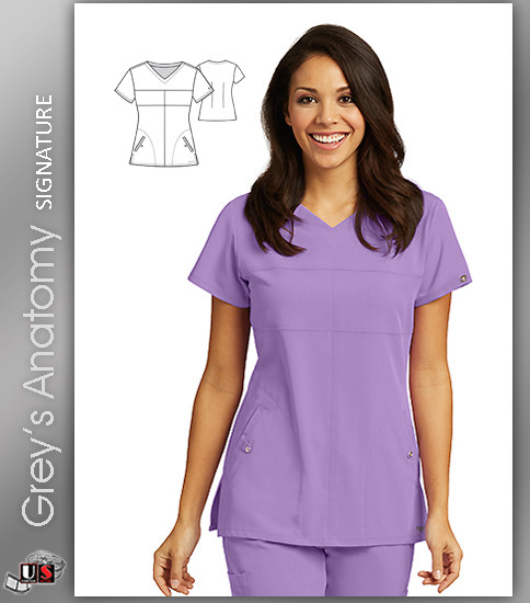Grey’s Anatomy™ Signature arclux™ With 4-Way Stretch 2 Pocket Soft V-Neck