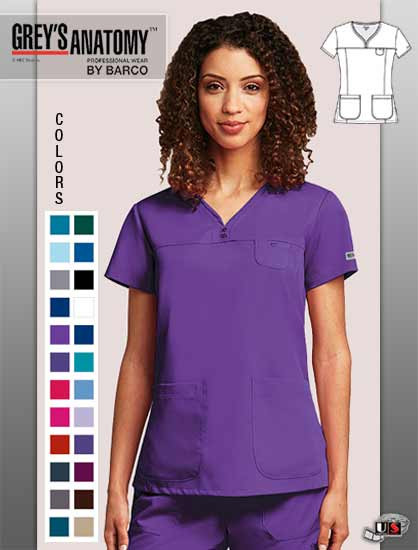 Grey’s Anatomy™  arclux™  3 Pocket V-Neck Yoke Scrub Top