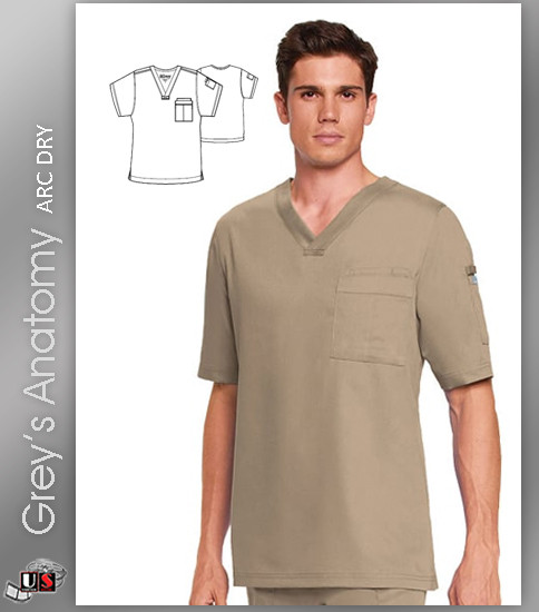 Grey’s Anatomy™ Arc Dry 3 Pocket Men's Fit V-Neck Top