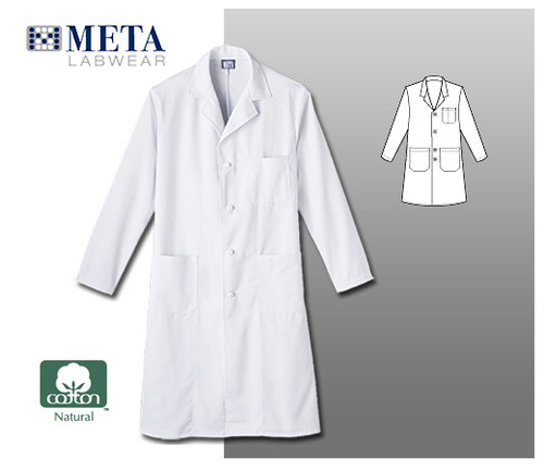Meta Labwear Men's 45" Knot Button Labcoat