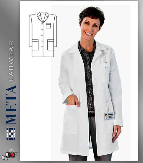 6150 META Labwear Women's Mid-Length 35" Lab Coat