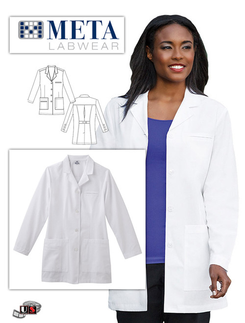 Meta Labwear Women's 32" Trench Style Labcoat
